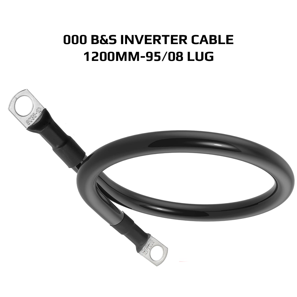 Inverter Cable Black 000 B&S 1200MM - 95/08 Lug