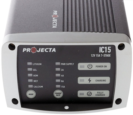 Projecta IC15 12Volt 15A Stage Battery Charger Multi Chemistry Lithium Compatible