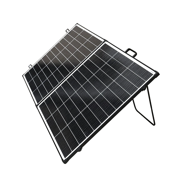 Foldable solar panel on a white background
