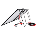 Solar panel with cables on a white background