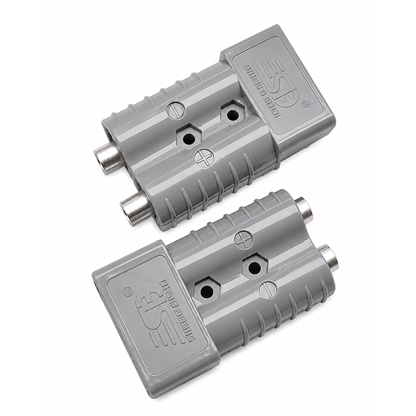 Sheng 50A Anderson style connector plugs in grey. Suitable for caravans, 4WDs and solar systems.