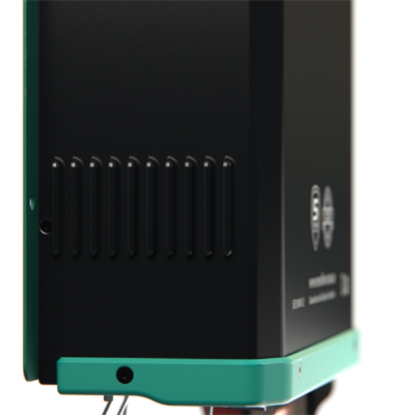 Enerdrive EN230100-12 3000W 12V Inverter Charger side view showing ventilation slots and green chassis base
