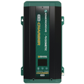 Dometic EnergyDrive 100Ah battery charger with a black and dark green housing, central display panel and digital status screen.
