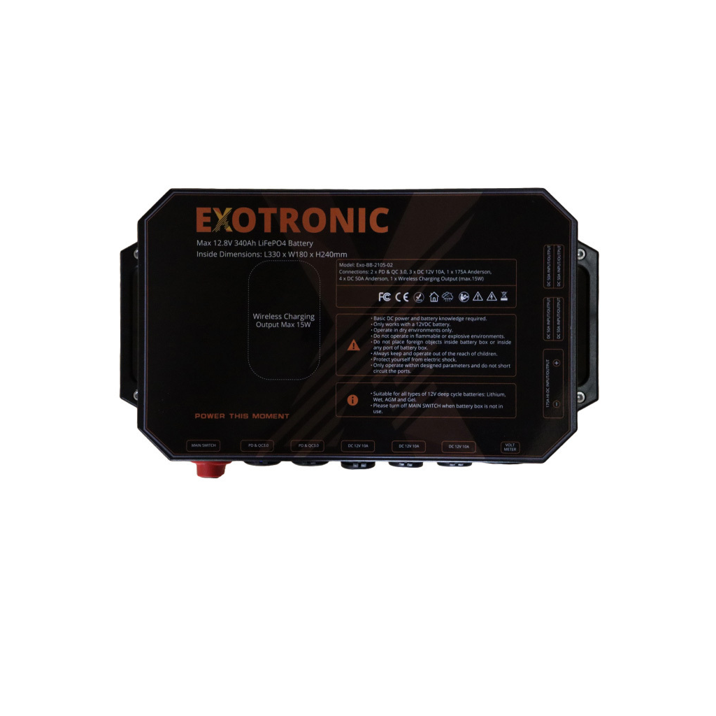 Exotronic Qi-Enabled Heavy Duty Battery Box - Exo-BB-2105-02