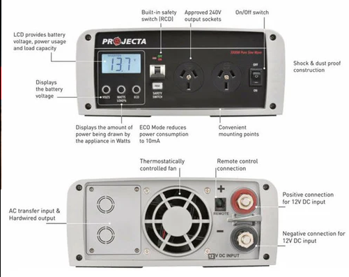 Projecta 12 Volt 3000 watt Pure Sine Wave Inverter | IP3000