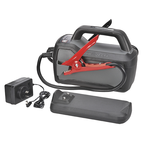 Projecta IS1500 Lithium Jump Starter with cables, power supply and docking station