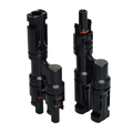 MC4 T-Branch 2-to-1 solar connector pair - front view