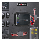 Close-up of Projecta ICBDC 12V Power Management Board - DC-DC charger with wiring connections