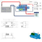 Electrical wiring diagram with components and connections on a white background