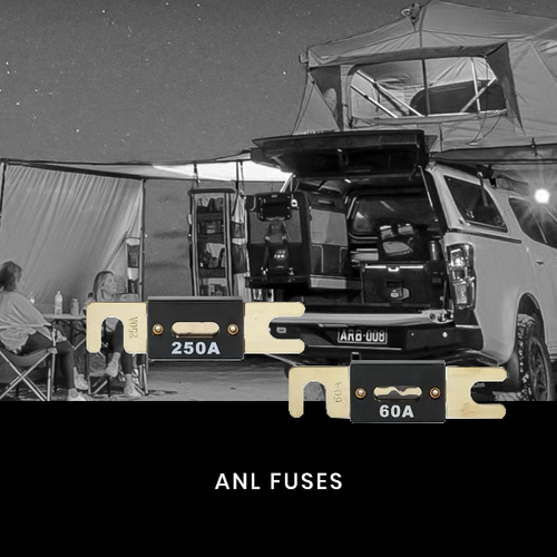 ANL fuse with gold-plated contacts for 12V automotive and marine circuit protection
