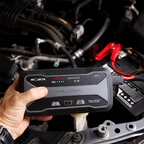 Projecta IS920C Jump Starter with clamps connected to car battery