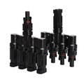 MC4 T-Branch 4-to-1 solar connector pair - front view