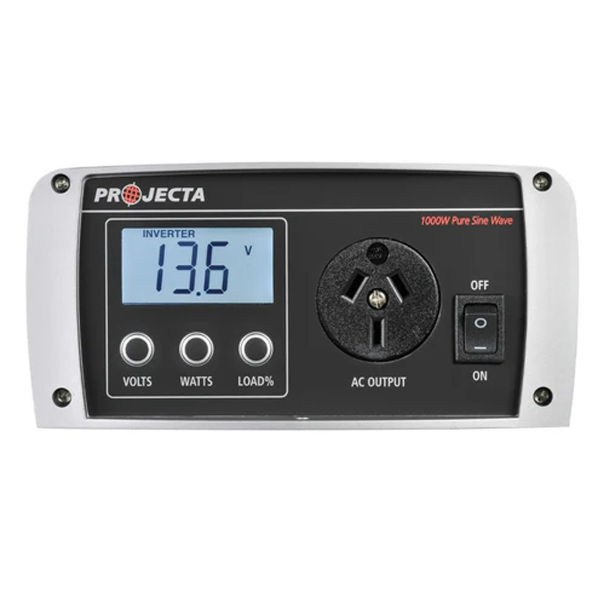 Projecta power inverter with digital display and control buttons on a white background