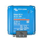 Blue Victron Energy Orion XS battery charger on a white background