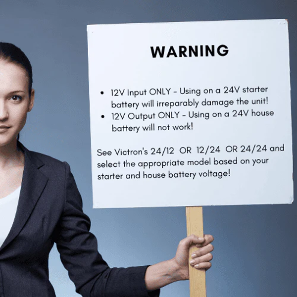 Person holding a warning sign 12V Input Only